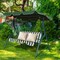 Costway 3 Seats Patio Backyard Canopy Steel Frame Swing Glider Hammock Cushioned